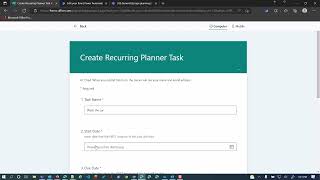 Create recurring Planner task from MS Forms submission