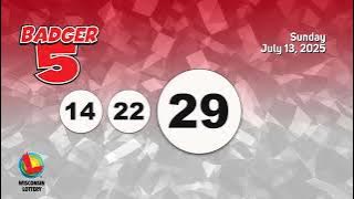 Wisconsin Lottery Evening Draw 07/13/2025