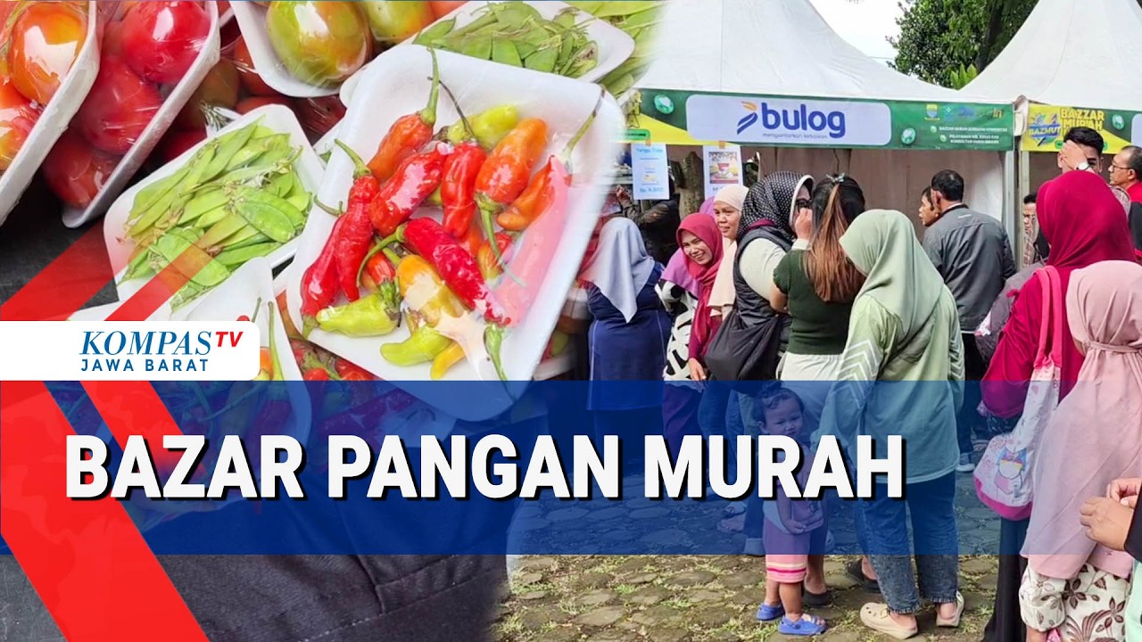 Ratusan Ibu-Ibu Antre & Berdesakan Berburu Sembako Murah