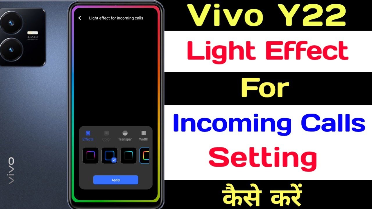 Vivo Y22 Light Effect For Incoming Calls Setting ll How To Use Incoming Calls Light 🚨 Vivo Y22