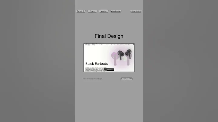 "Figma UI Animation Tutorial | Violet AirPods Collection Website 💜🎧"    #shorts