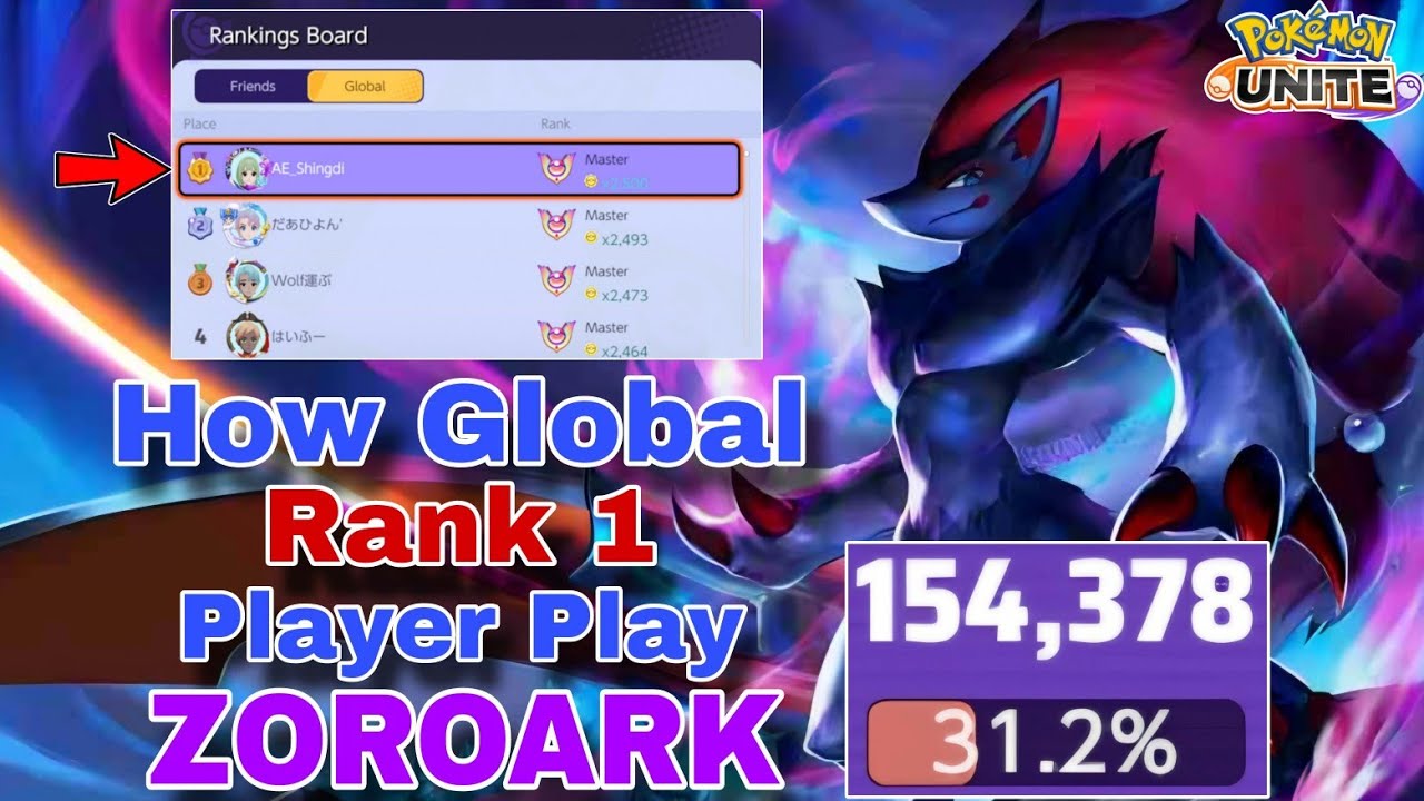 150k+ Damage | How Global Rank 1 Player Play ZOROARK | Pokemon Unite