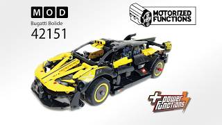 Motorized LEGO® Technic™ 42151 Bugatti Bolide RC MOD for Power Function Motors