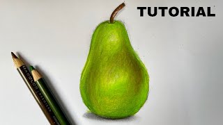 How To Draw A Pear | Color Pencil Tutorial
