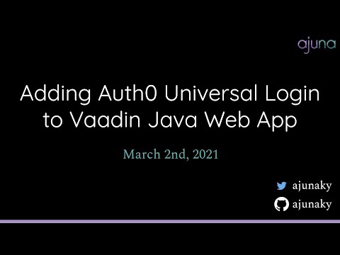 Adding Auth0 Universal Login to Vaadin Java Web App