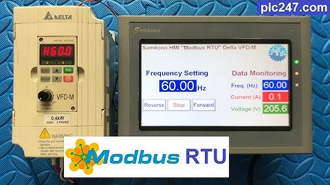 Samkoon HMI "Modbus RTU" Delta VFD-M Tutorial