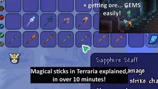 Terraria magic staffs explained in 10 and few more seconds minutes it s just a stick with magic