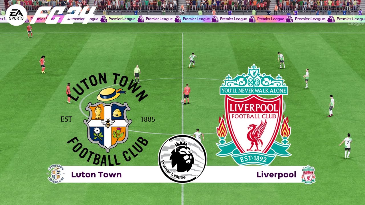 Feuille D'équipe Luton Town Vs Liverpool – Premier League 2023-24 – 5 Novembre – Format A4