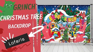 💚2023 Christmas Decor🎄Grinch Whoville Theme Backdrop Lofaris