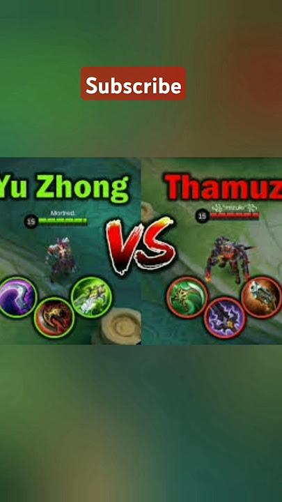 yu zhong vs thamuz 1 vs 1 full build fight #mlbb #shorts