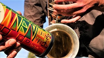 SHAKING PIPELINE - Armin Küpper plays saxophone and spring drum with echo from the pipeline