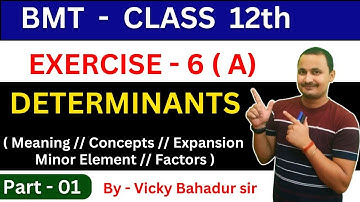 BMT-Determinants exercise 6(A)/minor and co-factor of determinants/by rahul commerce academy #1