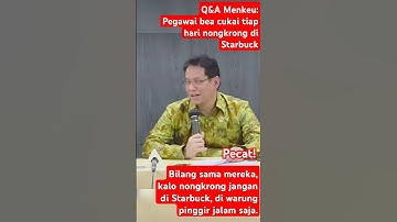Menteri purbaya akan pecat pegawai bea cukai yang keejaannya tiap hari nongkrong di Starbuck