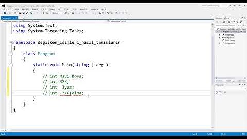 C# Dersleri 9 Değişken Tanımlama Kuralları