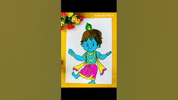 How to draw Lord Krishna || Little Krishna drawing easy step by step with colour 😍✨#arpitaartwork