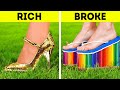 RICH VS. BROKE CHALLENGE | Cool DIY Jewelry, Clothes, Shoes And Accessories And Relatable Moments