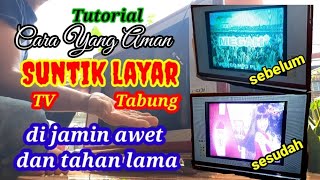 SUNTIK LAYAR TV TABUNG KARENA WARNA MERAH HILANG