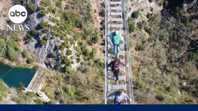 Tibetan Style Bridge Suspended More Than 570 Feet Above The Ground Connects Two Italian Villages
