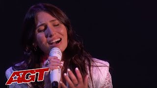 Heidi Klum's Golden Buzzer Lily Meola Performs EMOTIONAL Original Song on AGT Semifinals