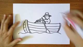 How to Draw Boat at Dock Easy Rowboat | كيفية رسم القارب في Dock Easy قارب التجديف