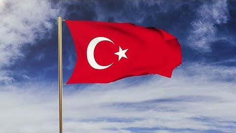 4K Turkey flag waving in the wind. Looping sun rises style. Animation loop. Green screen, alpha