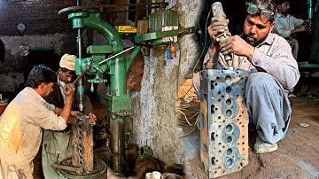 How to Repair & Fix Cracked Cylinder Head || Rebuilding Leak Cylinder Head