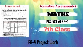 7th Class FA-4 Mathematics Project Work-4 (2023-24) || formative assessment 4 || Maths