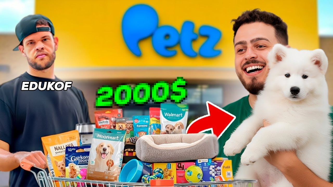 COMPREI TUDO PARA O MEU NOVO CACHORRO ft EduKof