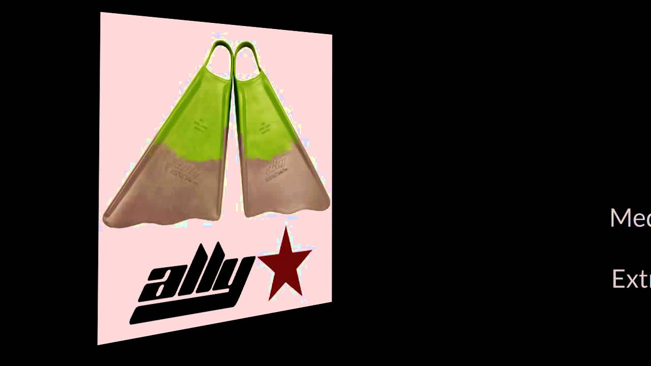 Ally Floating Swim Fins Green/Grey