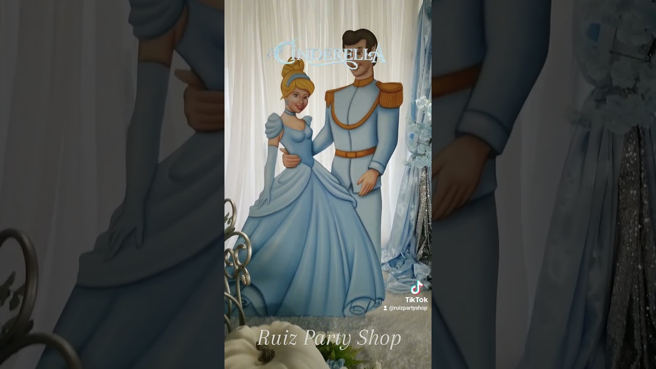 Cinderella Inspired Cake Table Decor, Props and Cake.  .