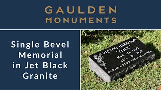 Single Bevel Memorial in Jet Black Granite
