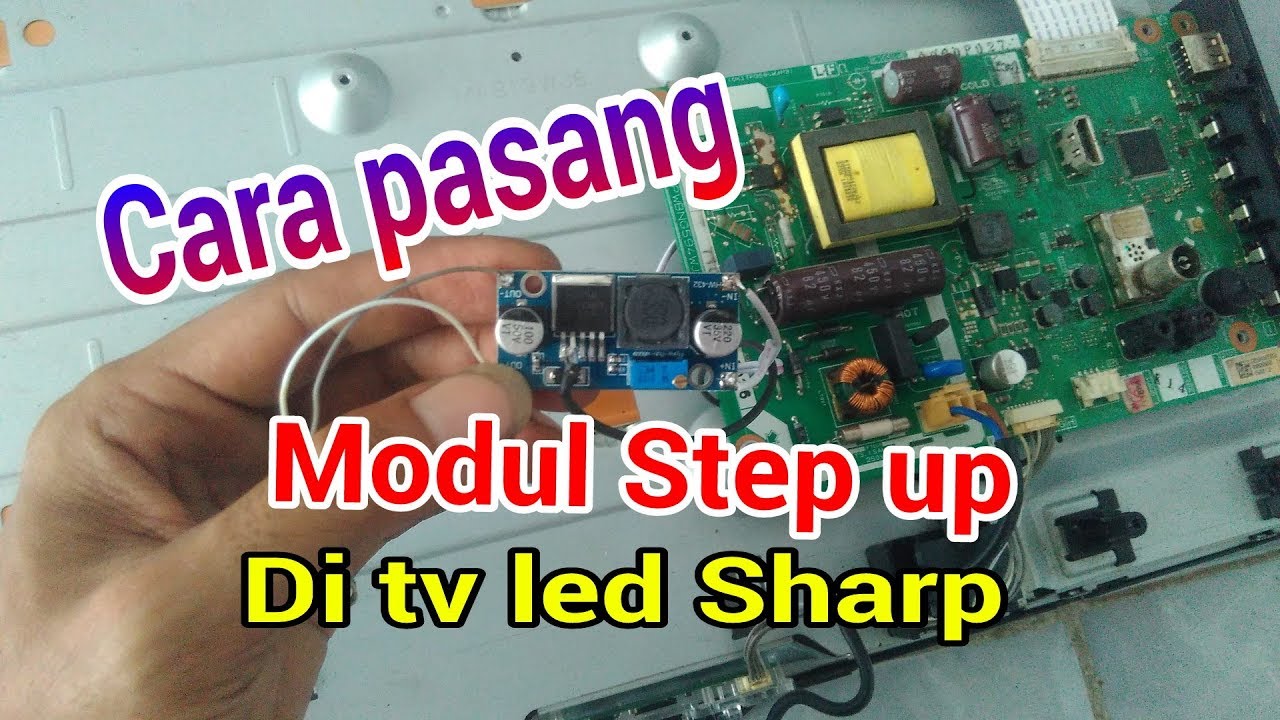  CARA  PASANG  STEP UP PENGGANTI INVETER BACKLIGHT DI TV  LED  