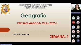 Geografía/Cívica - Semana 01 - Pre San Marcos Ciclo 2026-I (Nuevo Ciclo)