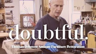 Will This Antique Lady Ever Stand Up Again?  Thomas Johnson Antique Furniture Restoration