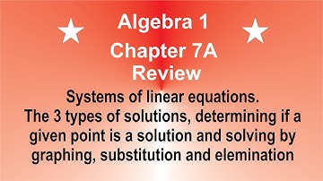 Algebra 1 Chapter 7A Systems of Linear Equations Review by Rick Scarfi