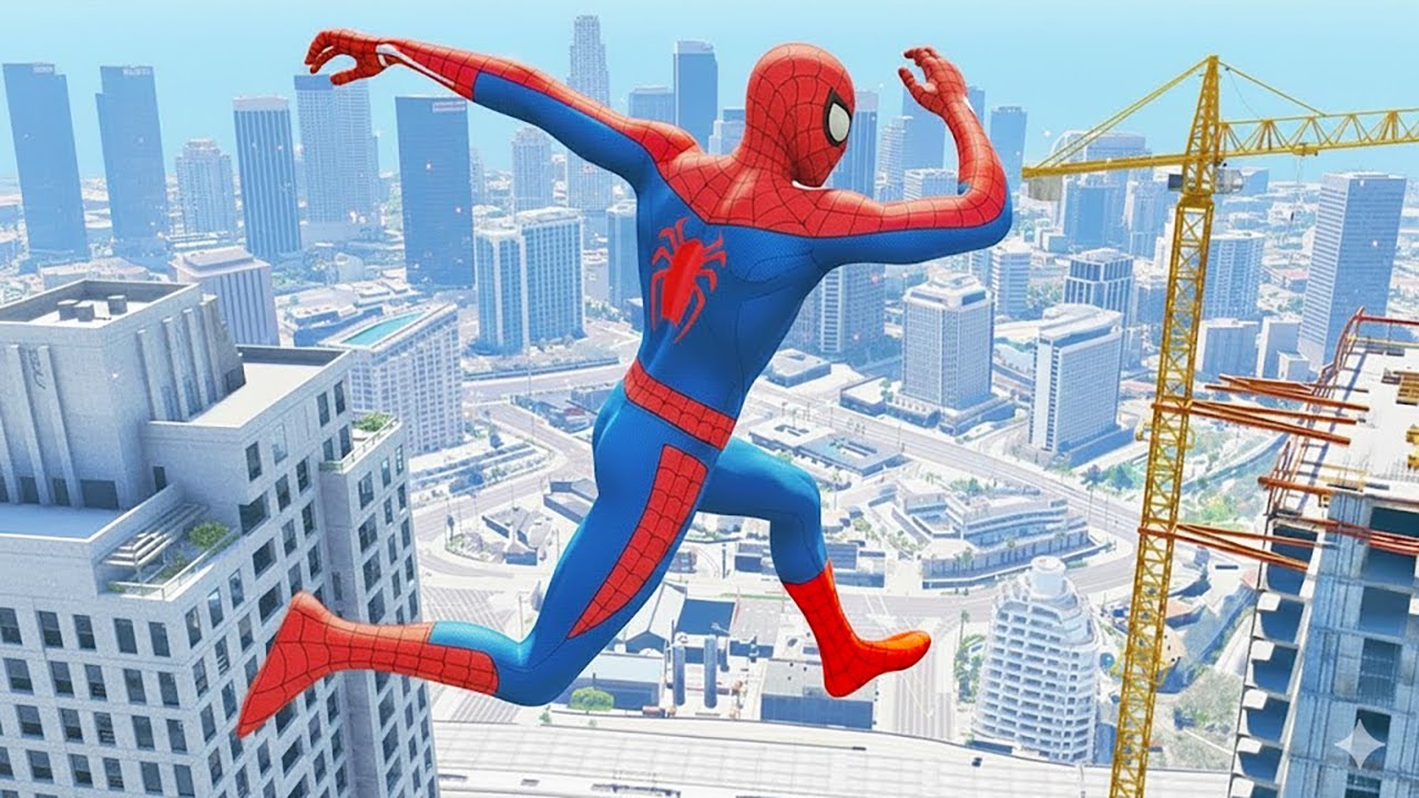 SPIDERMAN CRAZY JUMPS/FALLS (GTA 5 Spider-Man Fails) #65
