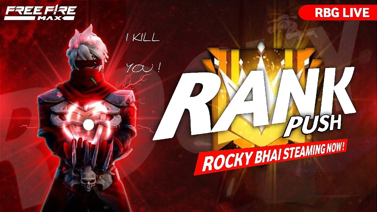 Grandmaster 👑 Live Rank Push Free Fire Telugu - Rocky Bhai is Live ...