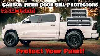 **Protect Your Paint** Carbon Fiber Door Sill Protectors - 5th Gen Ram 1500 Gmc Door Sill Protector