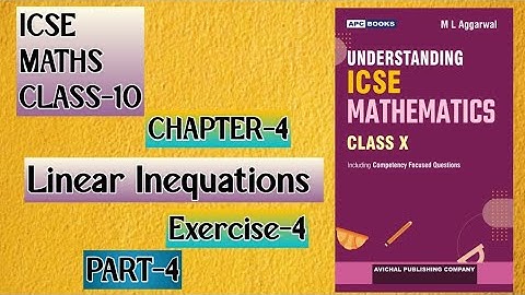 ICSE CLASS-10|| Chapter-4 Linear Inequations|| M.L Aggarwal || #maths 