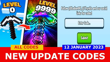 *ALL CODES WORK* [SECRETS❓❓❓] Pickaxe Mining Simulator ROBLOX | 12 JANUARY 2023
