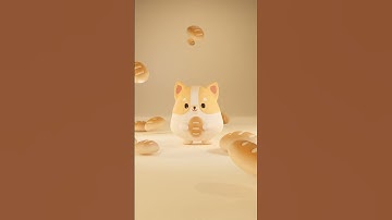 Cute Squishy Satisfying Corgi 3D Blender Animation with Raining Bread