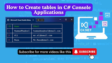 How to create a table in C# Console Application - simple steps
