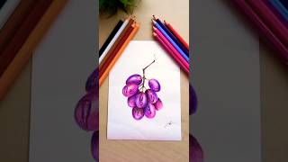 Grapes Drawing  #shorts #grape #fruit #drawing #realistic #colorpencil #art #trending #subscribe
