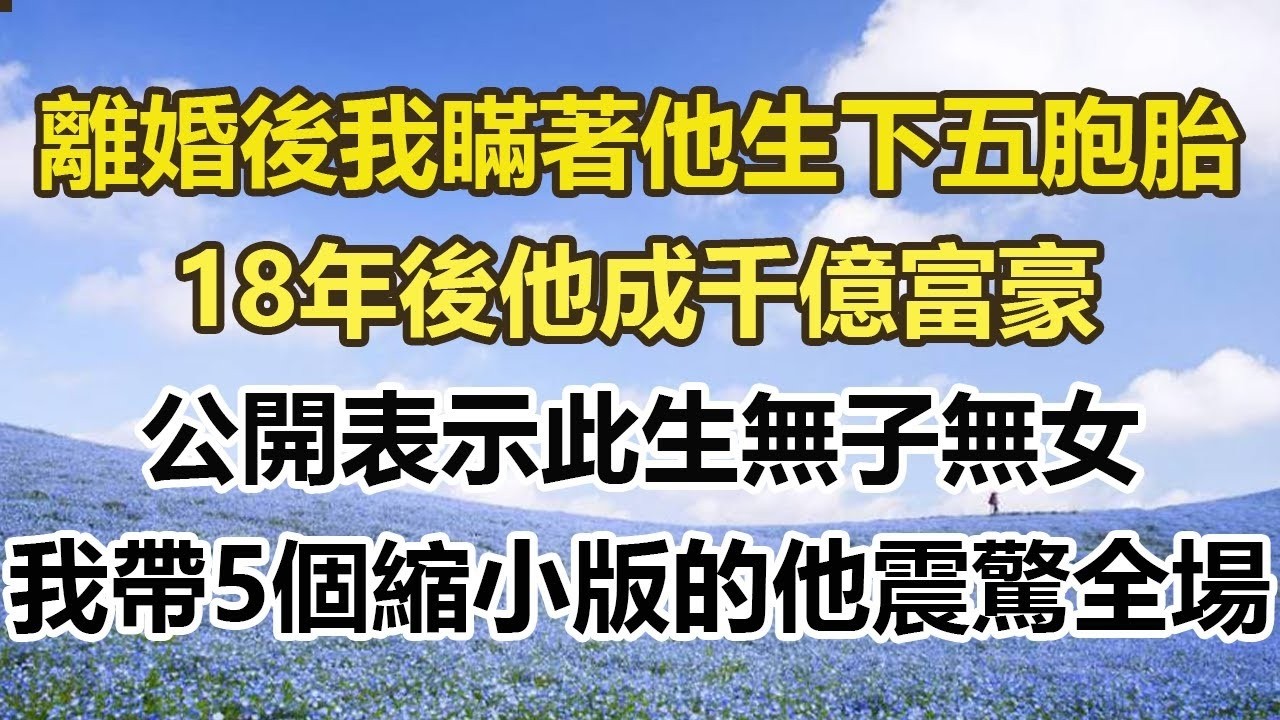 離婚後我瞞著他生下五胞胎，18年後他成千億富豪，公開表示此生無子無女，我帶5個縮小版的他震驚全場#幸福敲門 #為人處世 #生活經驗 #情感故事