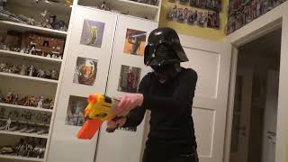 Nerf Gun Darth Vader vs. Star Wars Sith army with Clones + Troopers