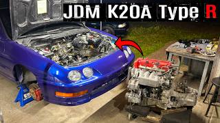K-Swap Your Integra (94-01) PT2 : Engine Has ARRIVED ! JDM K20a Type R | Hybrid Racing Shifter Setup