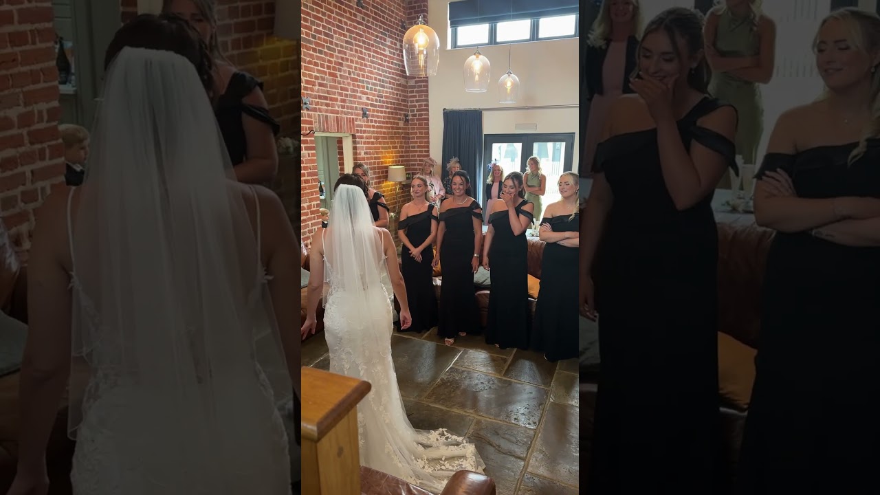 Emotional Bride and Bridesmaids First Look 