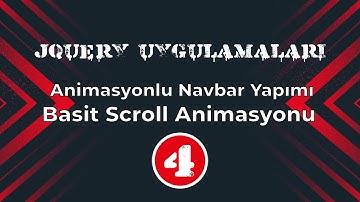 Jquery Menü Barı Animasyonu - Jquery ile Scroll Animasyon