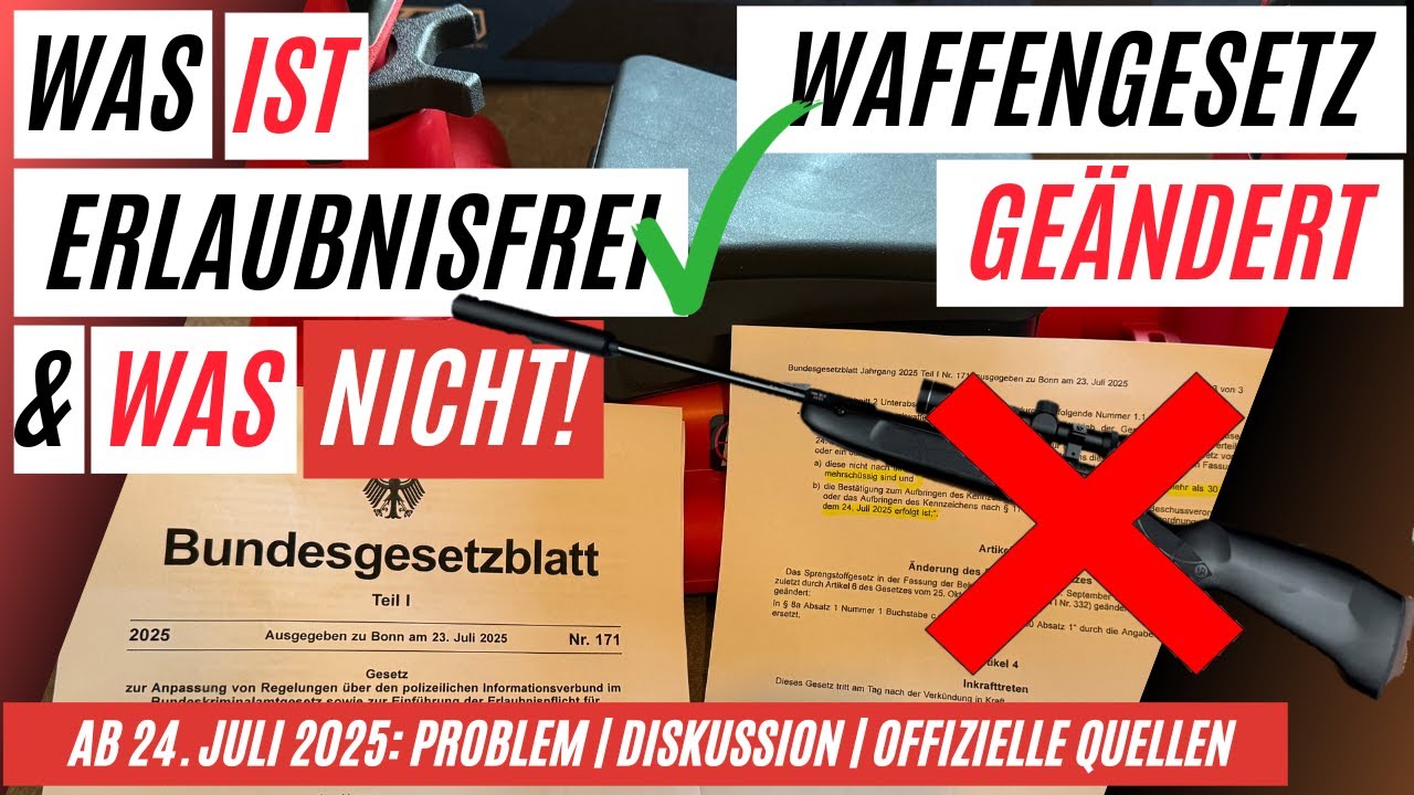 ILLEGALE WAFFEN DURCH DAS NEUE WAFFENGESETZ!? LUFTGEWEHR-VERBOT?Was bedeutet das für Luftdruckwaffen