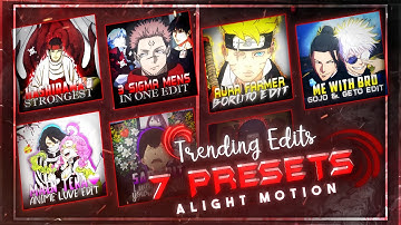 TOP 7 TRENDING ALIGHTMOTION PRESETS!🔥 [ QR + XML + MATERIALS ]